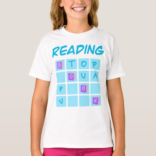 Reading Book Crossword Typography Design for Book  Tシャツ (正面)