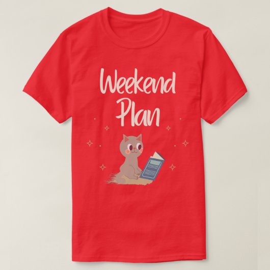 Reading Book Lovers Weekend Plans Cat Lover  Tシャツ (デザイン正面)