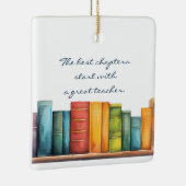 Reading Book School Teacher セラミックオーナメント (右)
