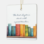 Reading Book School Teacher セラミックオーナメント (左)