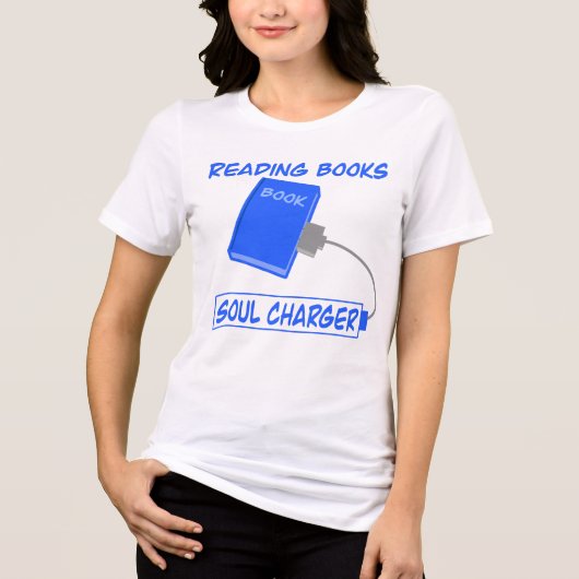 Reading Books Soul Charger – Cozy Book Lover Art トライブレンドＴシャツ (正面)