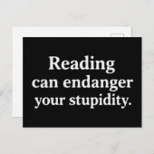 Reading can endanger your stupidity ポストカード (正面/裏面)
