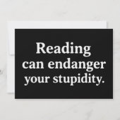Reading can endanger your stupidity 招待状 (正面)
