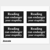 Reading can endanger your stupidity 長方形シール (シート)