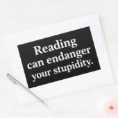 Reading can endanger your stupidity 長方形シール (封筒)