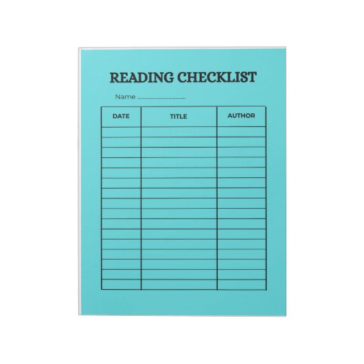 Reading Checklist Tracker ノートパッド (回転)