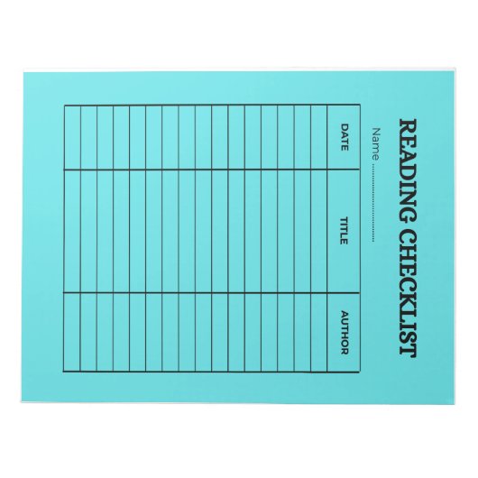 Reading Checklist Tracker ノートパッド (正面)