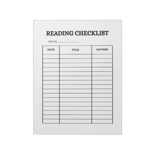 Reading Checklist Tracker ノートパッド (回転)
