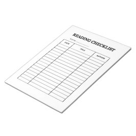 Reading Checklist Tracker ノートパッド