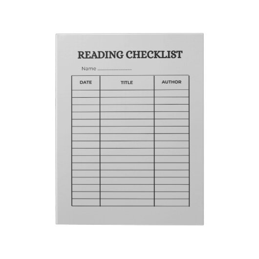 Reading Checklist Tracker ノートパッド (回転)
