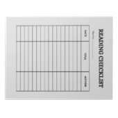 Reading Checklist Tracker ノートパッド (正面)