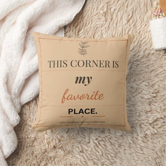 Reading Corner Square Throw Pillow クッション (ブランケット)