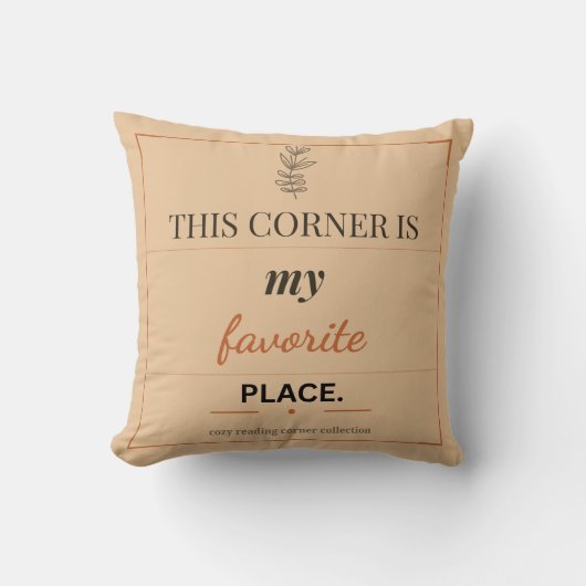 Reading Corner Square Throw Pillow クッション (正面)