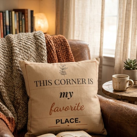 Reading Corner Square Throw Pillow クッション