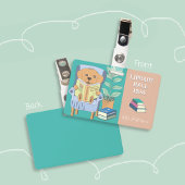 Reading Dog Horizontal Library Hall Pass Badge バッジ
