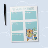 Reading Dog Kid Weekly Planner Notepad ノートパッド