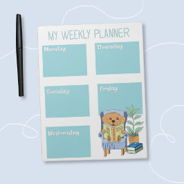 Reading Dog Kid Weekly Planner Notepad ノートパッド