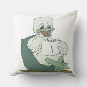 Reading Duck Throw Pillow クッション (正面)