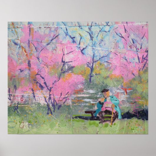 Reading Her Letter Redbuds / Artist Larry Lerew ポスター (正面)