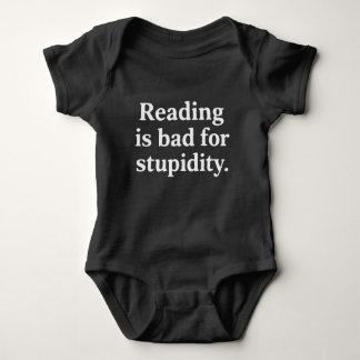 Reading is bad for stupidity ベビーボディスーツ