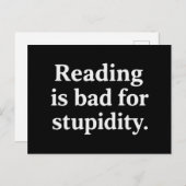 Reading is bad for stupidity ポストカード (正面/裏面)