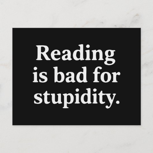 Reading is bad for stupidity ポストカード (正面)