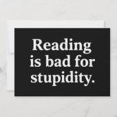 Reading is bad for stupidity 招待状 (正面)