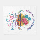 Reading Is Dreaming....  フリースブランケット (正面(横))