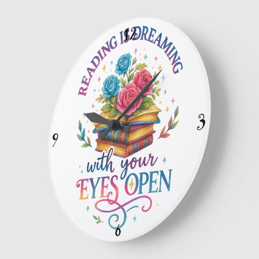 Reading Is Dreaming....  ラージ壁時計 (傾斜)