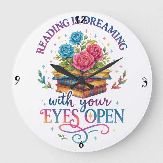 Reading Is Dreaming.... ラージ壁時計 (正面)