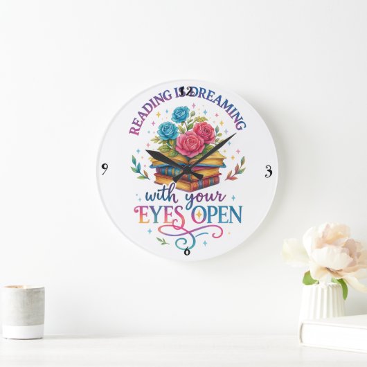 Reading Is Dreaming.... ラージ壁時計 (ホーム)