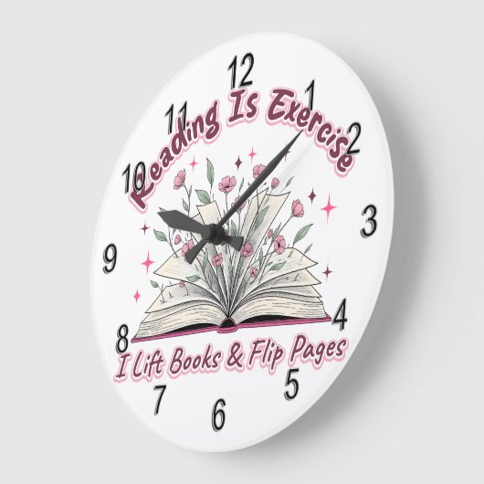 Reading Is Exercise.... ラージ壁時計 (傾斜)
