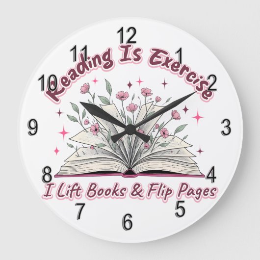 Reading Is Exercise.... ラージ壁時計 (正面)