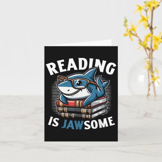 Reading Is Jawsome Shark Books Bookworm Reader カード (黄色い花)