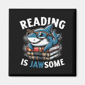 Reading Is Jawsome Shark Books Bookworm Reader  マグネット (正面)