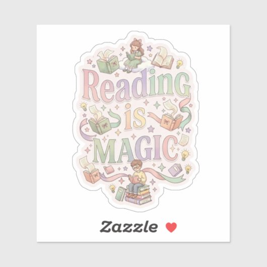 Reading is magic - cozy book lover reading シール (シート)