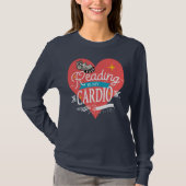 Reading is My Cardio Red Heart Raccoon Tシャツ (正面)