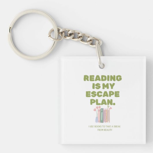 Reading is My Escape Plan - Cozy Book Lover's Desi キーホルダー (正面)