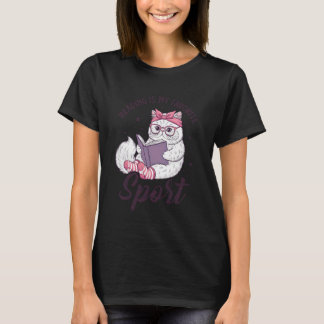Reading is My Favorite Sport Funny Saying Cat and Tシャツ