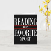 Reading Is My Favorite Srt Book Lover Funny Saying カード (黄色い花)