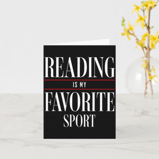 Reading Is My Favorite Srt Book Lover Funny Saying カード (黄色い花)