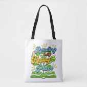 Reading is My Happy Place Colorful Tote トートバッグ (正面)