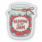 Reading is my Jam Cute Bookish Bookclub Book Lover シール (正面)