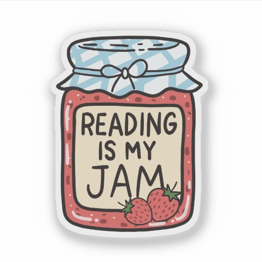 Reading is my Jam Cute Bookish Bookclub Book Lover シール (正面)