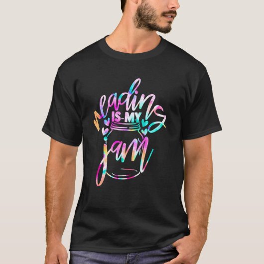 Reading Is My Jam Read Reading Teacher Librarian B Tシャツ (正面)