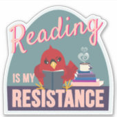 Reading Is My Resistance – Blue Egg-Shaped Sticker シール (正面)