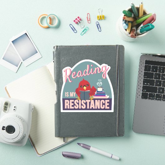 Reading Is My Resistance – Blue Egg-Shaped Sticker シール (iPadカバー)