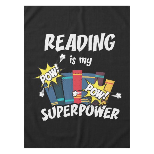 Reading Is My Superpower Book Bookworm テーブルクロス (正面)