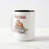 Reading Is My Superpower Cat Lover Gift ツートーンマグカップ (正面左)