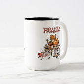 Reading Is My Superpower Cat Lover Gift ツートーンマグカップ (正面右)